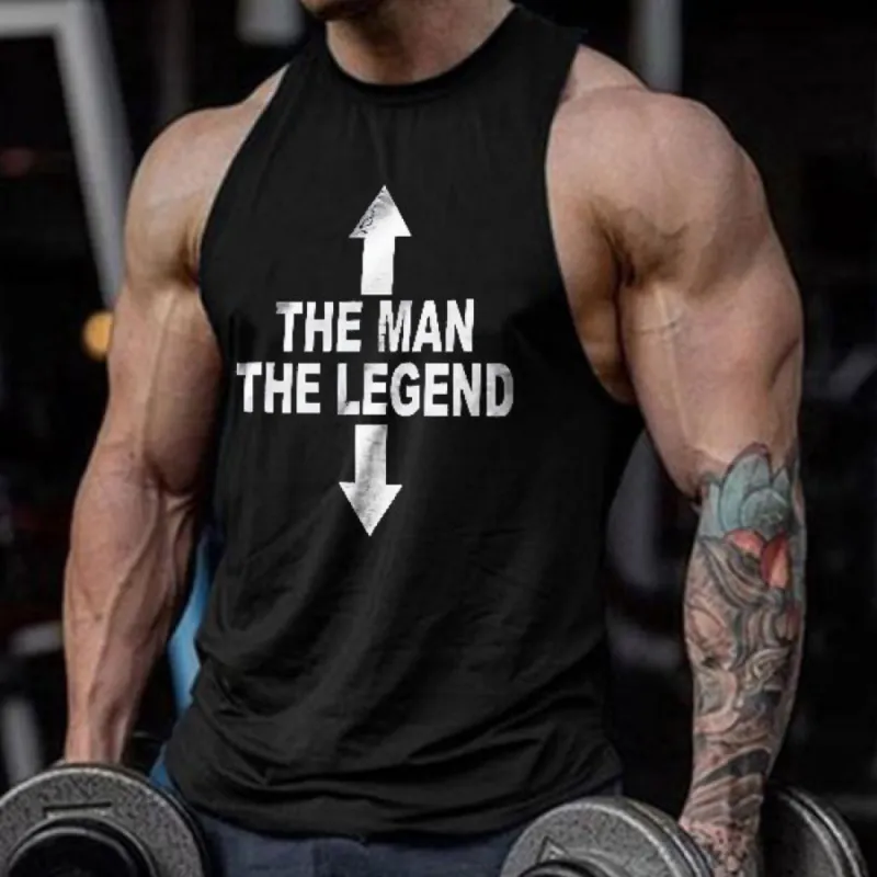 The Man The Legend  Printed Vest sold by Polyalien