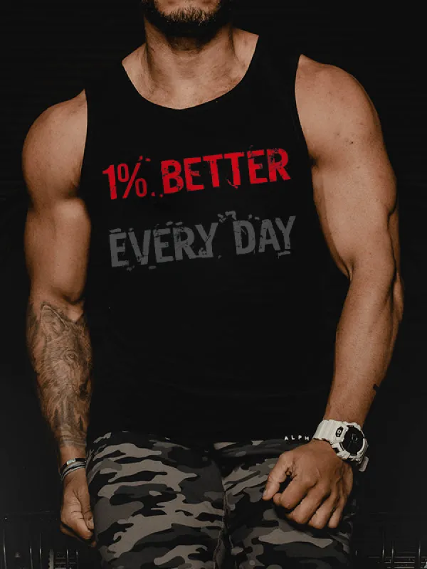 1% Better Every Day Printed Vest sold by Polyalien