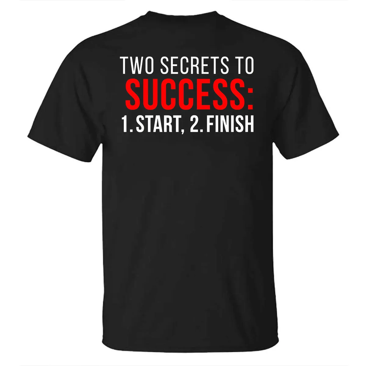 Two Secrets To Success Start And Finish Printed T-shirt sold by Polyalien product image thumbnail 2