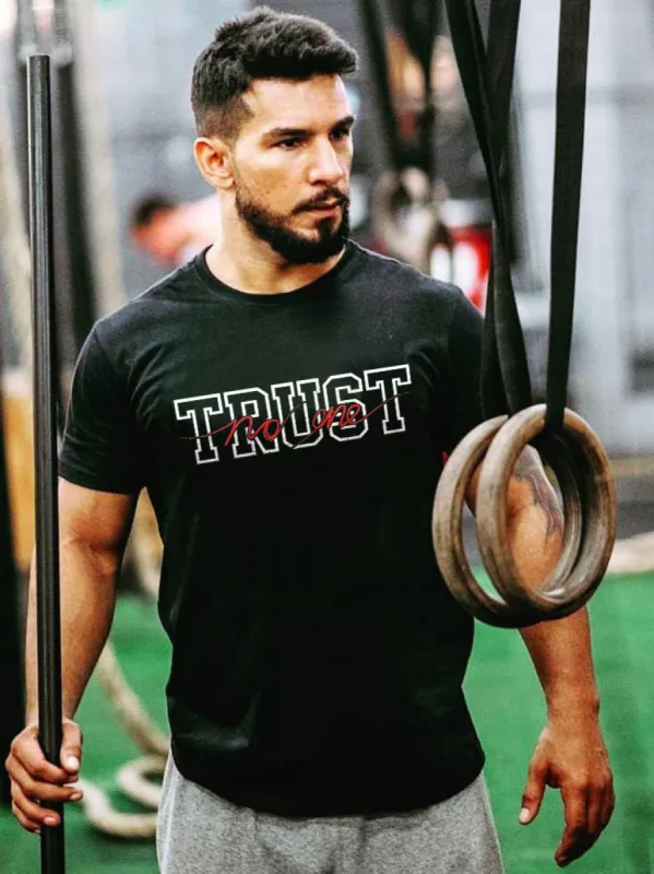 Trust No One Printed T-shirt made by Polyalien