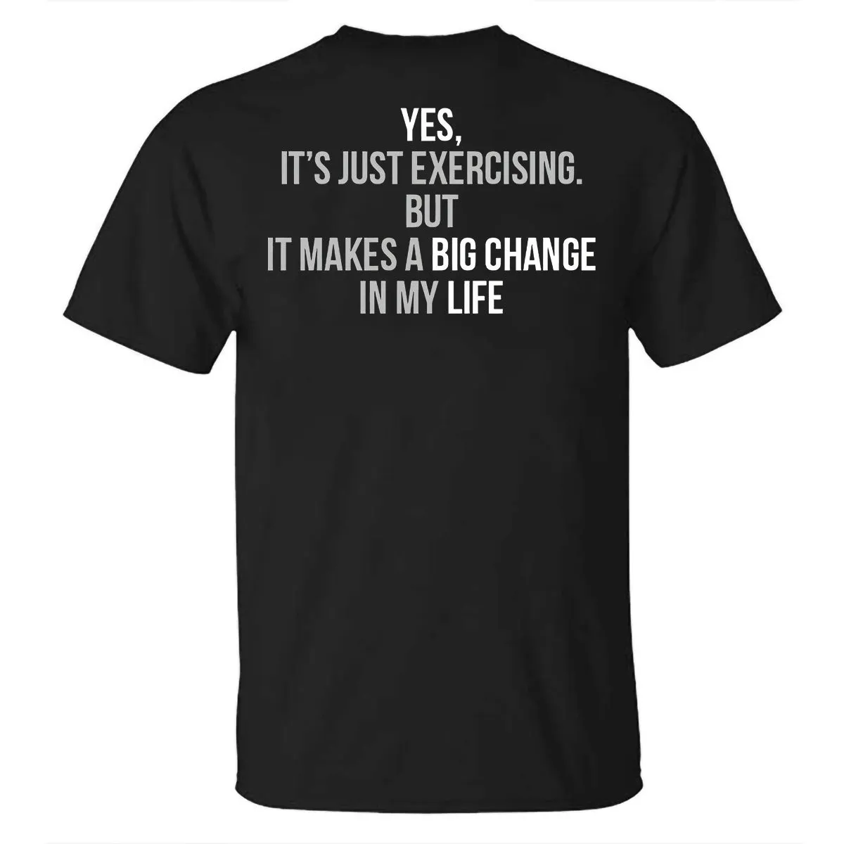 Yes, It's Just Exercising But It Makes A Big Chance In My Life Printed T-shirt sold by Polyalien product image thumbnail 2