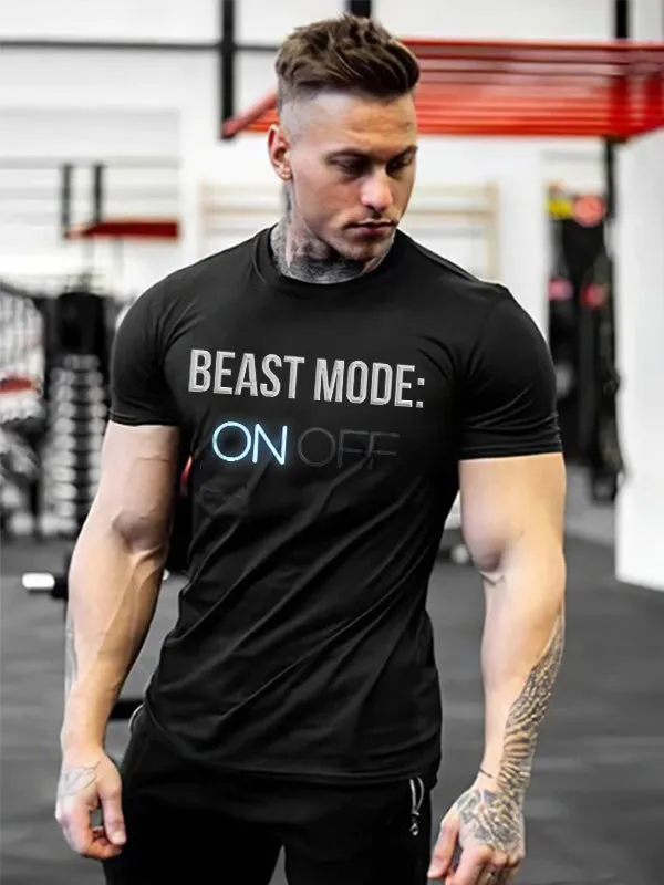 Beast Mode: On Off Printed T-shirt sold by Polyalien