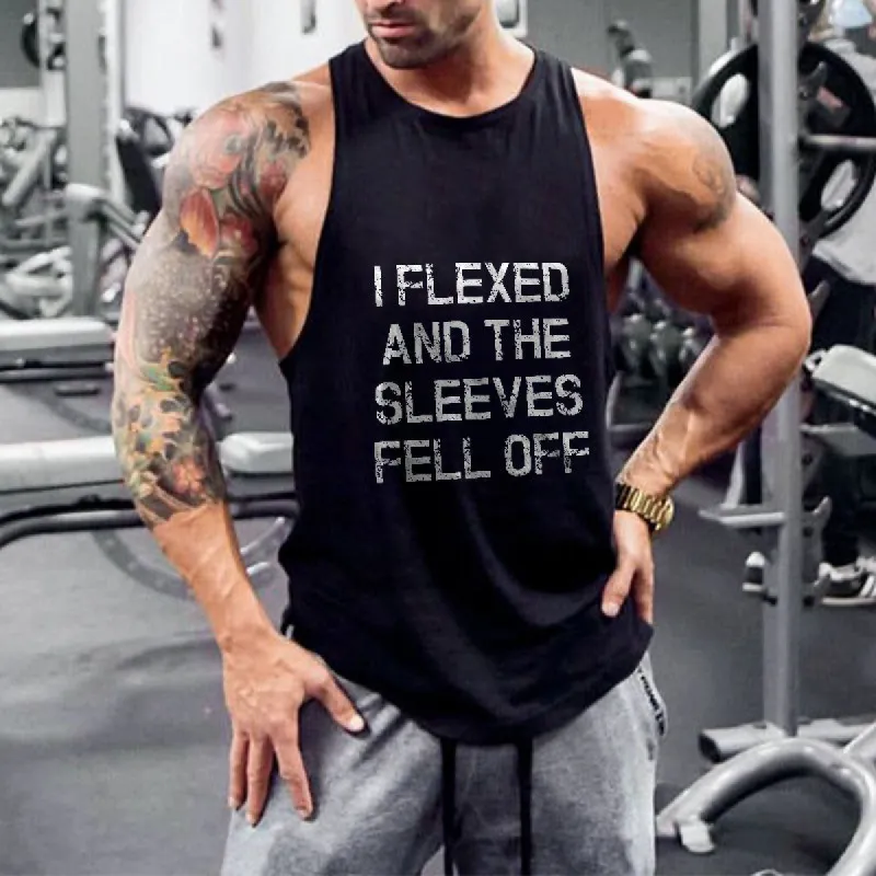 I Flexed And The Sleeves Fell Off Printed Vest sold by Polyalien