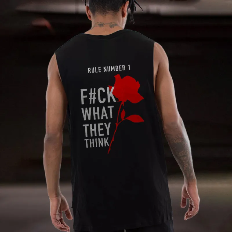 F#ck What They Think Printed Rose Vest sold by Polyalien