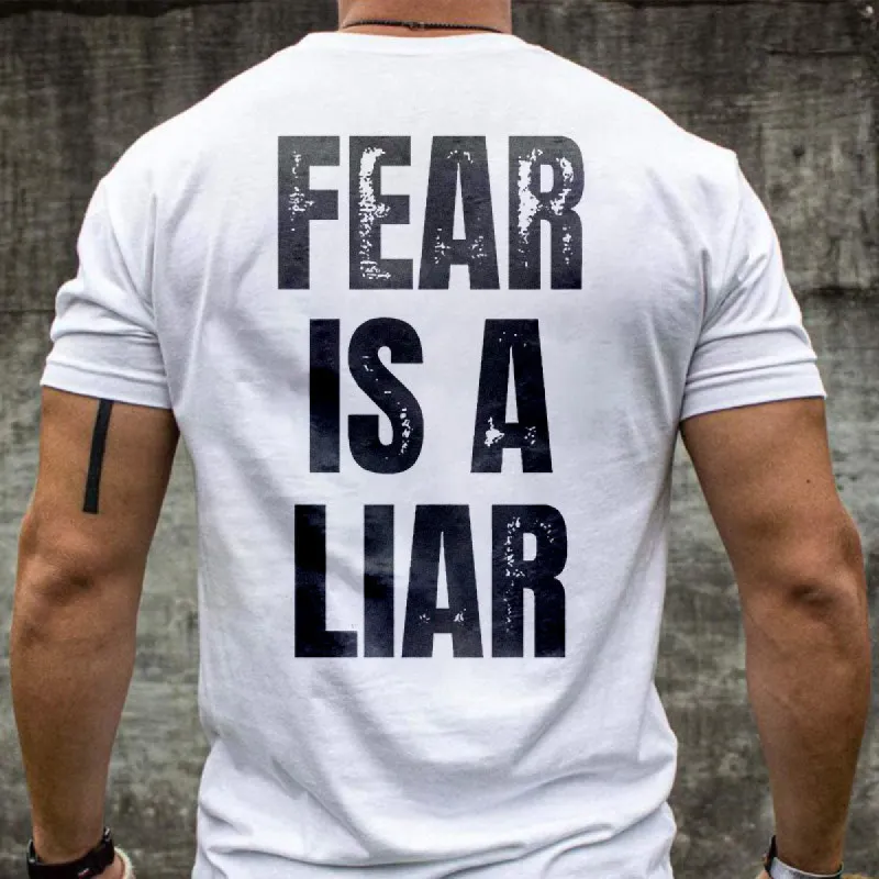 Fear Is A  Liar Printed T-shirt sold by Polyalien