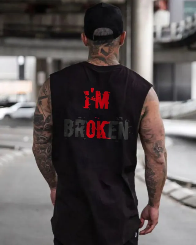 I'm Broken Printed Men's Vest sold by Polyalien