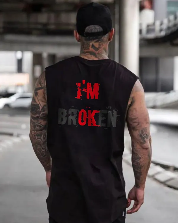 I'm Broken Printed Men's Vest sold by Polyalien