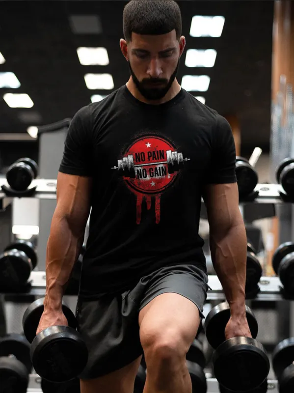 No Pain No Gain Printed Men's Casual T-Shirt sold by Polyalien