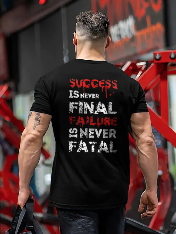 Success Is Never Final Printed Men's Casual T-Shirt sold by Polyalien