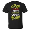 Open Your Mind Close Your Mouth Men's T-shirt sold by Polyalien