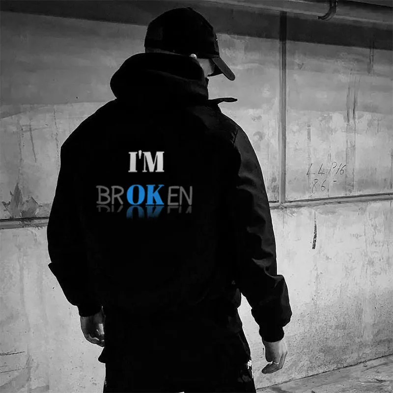 I'm Broken I'm Ok Printed Men's Hoodie sold by Polyalien