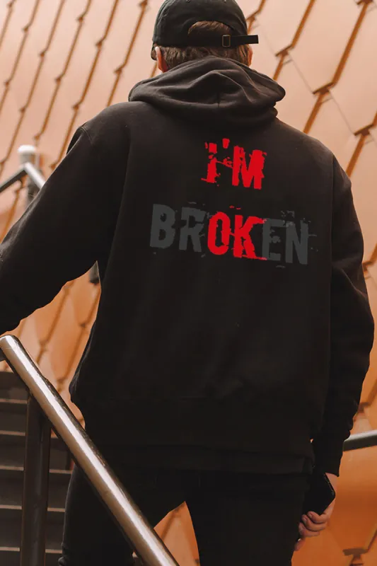 I'M Broken Print Men All-Match Hoodie sold by Polyalien