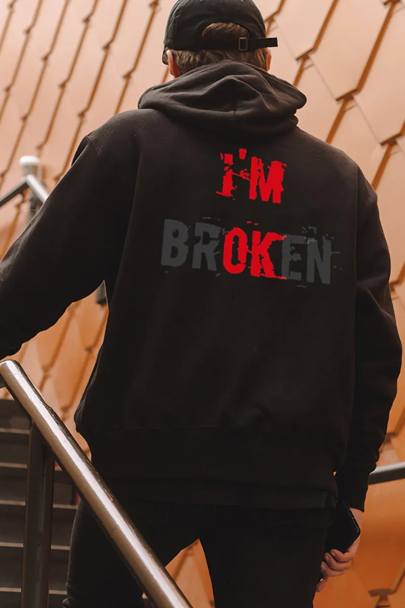 I'M Broken Print Men All-Match Hoodie sold by Polyalien
