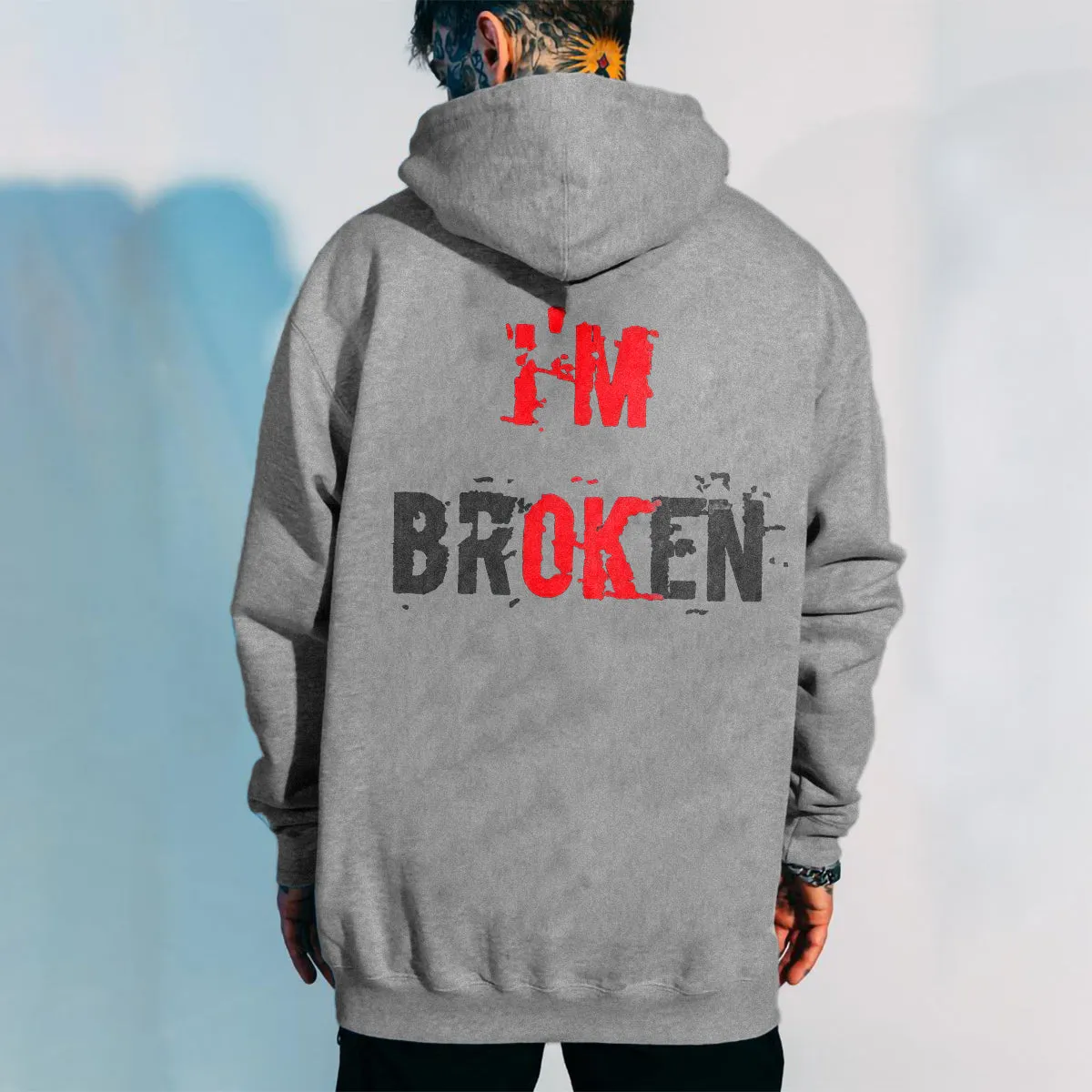 I'M Broken Print Men All-Match Hoodie sold by Polyalien product image thumbnail 3