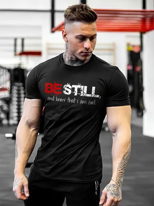 Be Still And Know That I Am God Printed Men's T-Shirt sold by Polyalien