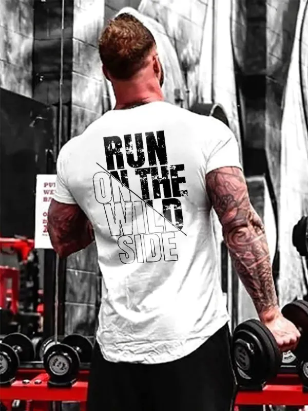 Run On The Wild Side Printed Men's T-Shirt made by Polyalien
