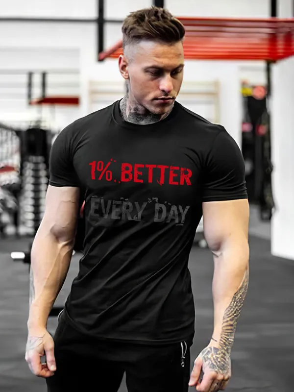 1% Better Every Day Printed T-shirt sold by Polyalien