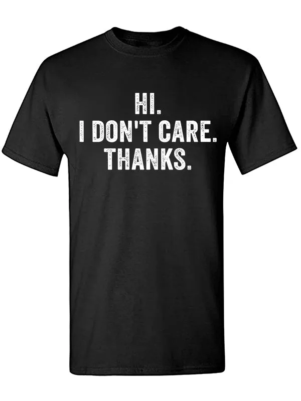 Hi I Don't Care Thanks Printed Men's T-shirt sold by Polyalien product image thumbnail 2