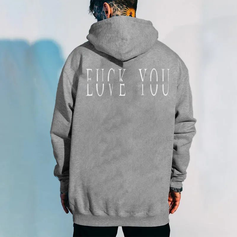 Love You Fk You Letter Print Casual Men's Hoodie sold by Polyalien product image thumbnail 5