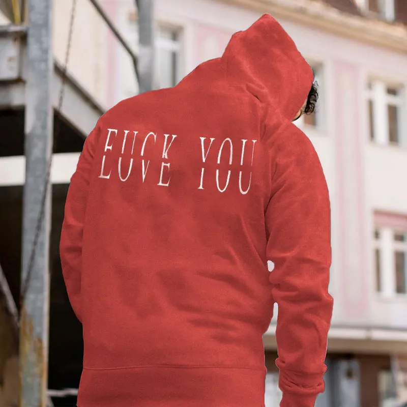 Love You Fk You Letter Print Casual Men's Hoodie sold by Polyalien product image thumbnail 4