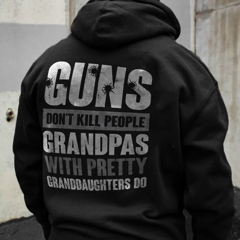 Guns Don't Kill People Printed Men's Hoodie sold by Polyalien
