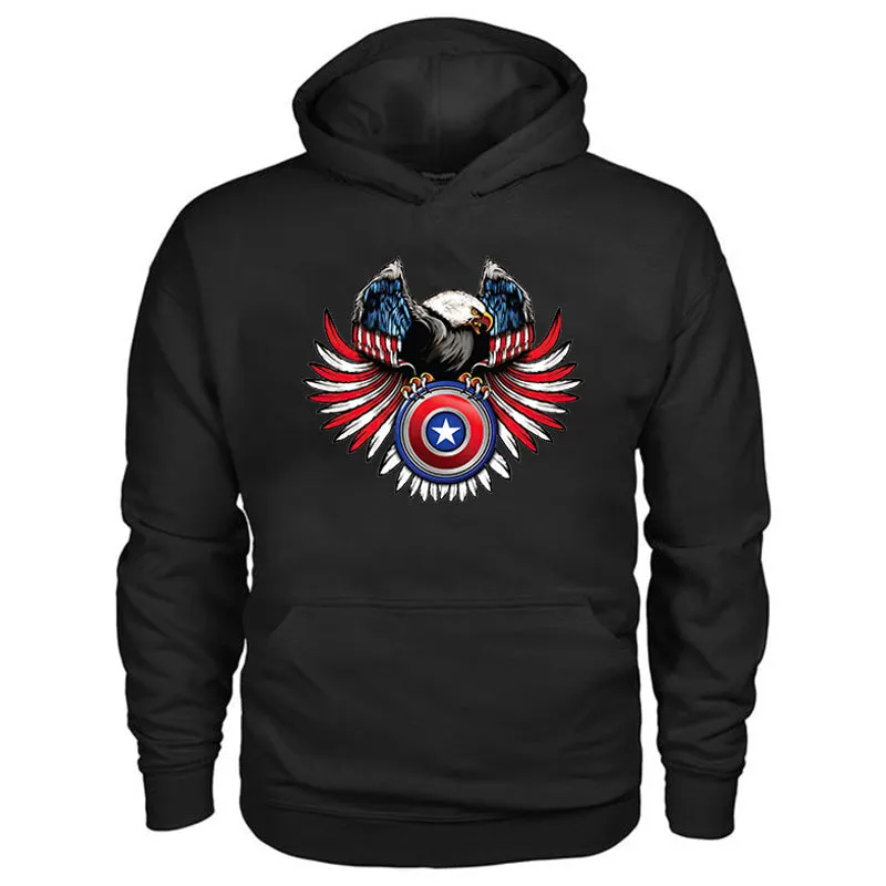 Fashion Eagle American Shield Casual Printed Men's Hoodie sold by Polyalien product image thumbnail 2