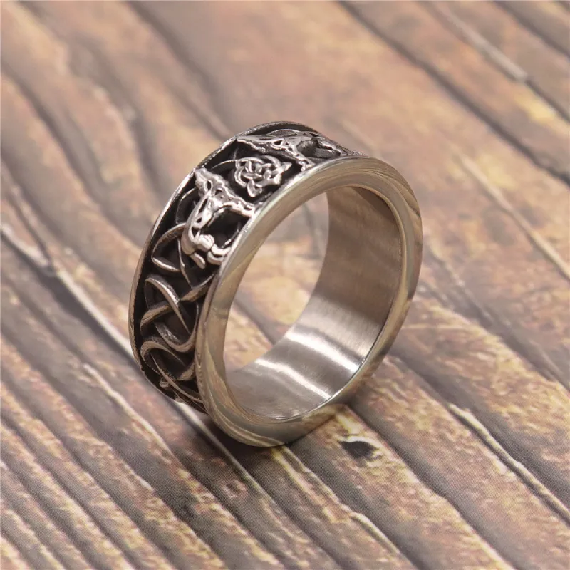 Vintage Personality Viking Wolf Men's Ring sold by Polyalien