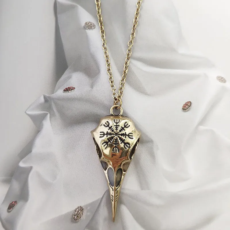 Viking Crow Skull Eagle Beak Luminous Necklace sold by Polyalien product image thumbnail 3