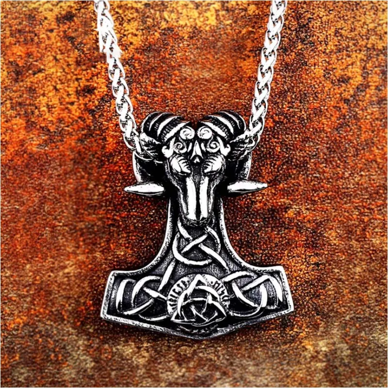 Vintage Viking Celtic Knot Sheep Head Pendant sold by Polyalien