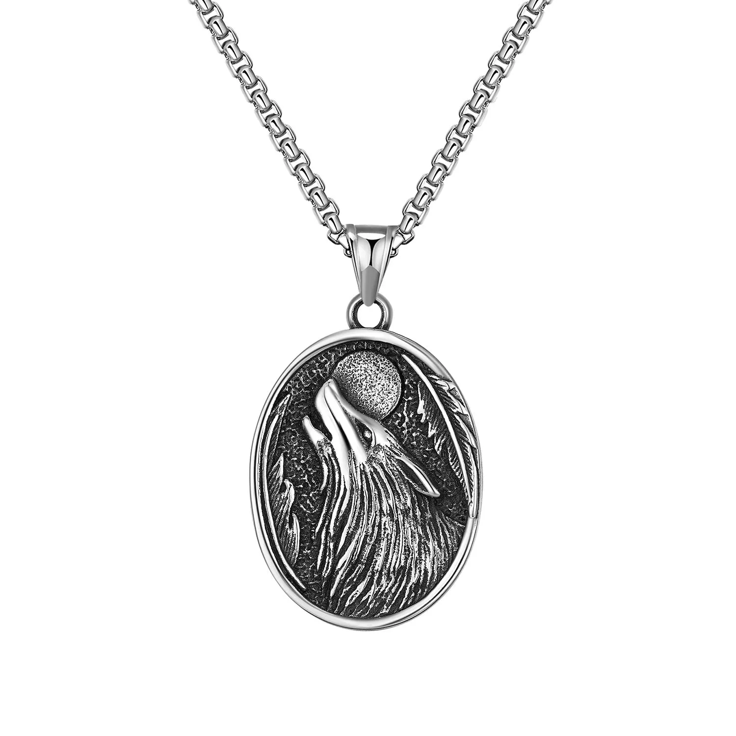 Personalized Viking Wolf Head Pendant Necklace sold by Polyalien product image thumbnail 4
