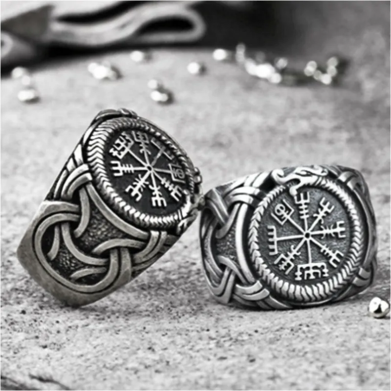 Vintage Compass Men's All-match Casual Ring sold by Polyalien