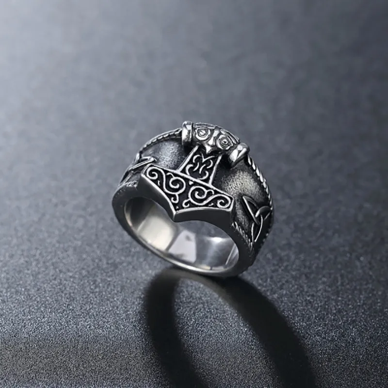 Viking Men's Vintage Titanium Steel Personality Ring sold by Polyalien