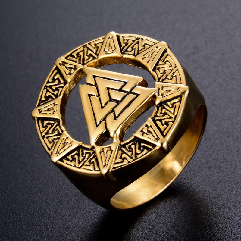 Odin Symbol Men's Casual All-match Ring sold by Polyalien