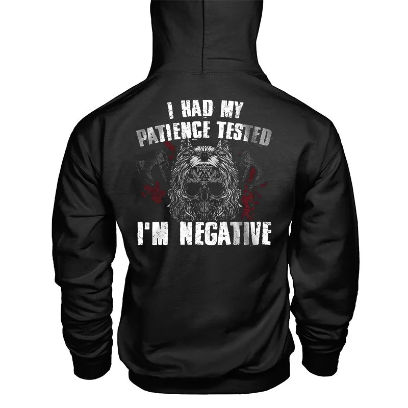 Vikings I Had My Patience Rested Printed Casual Men's Hoodie sold by Polyalien product image thumbnail 2