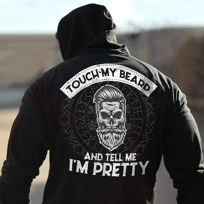 Vikings Touch My Beard Printed Casual Men's Hoodie sold by Polyalien