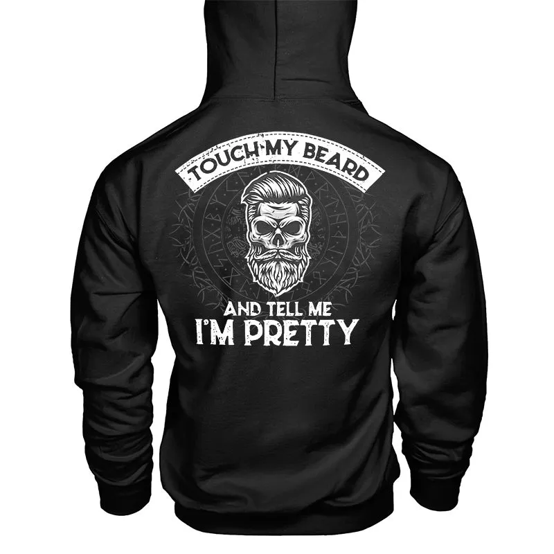 Vikings Touch My Beard Printed Casual Men's Hoodie sold by Polyalien product image thumbnail 2