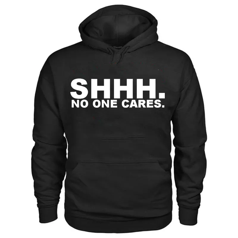 Shhh. No One Cares Printed Comfortable Men's Hoodie sold by Polyalien product image thumbnail 4