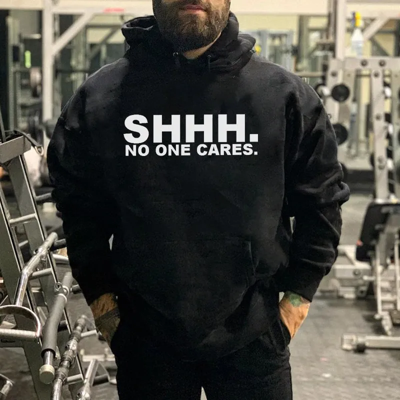 Shhh. No One Cares Printed Men's Hoodie sold by Polyalien product image thumbnail 2