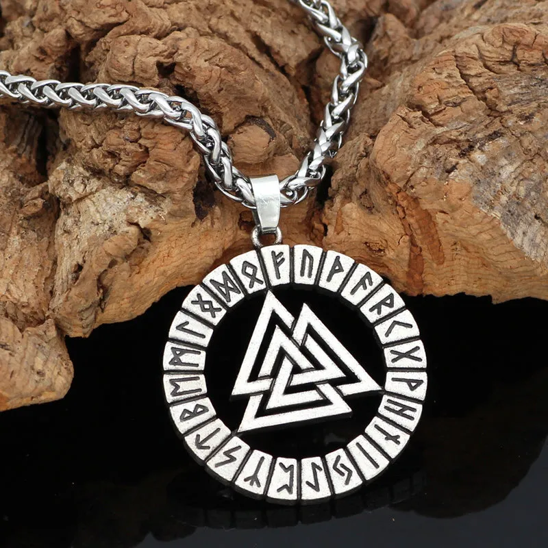 Viking Vintage Odin Triangle Rune Necklace sold by Polyalien