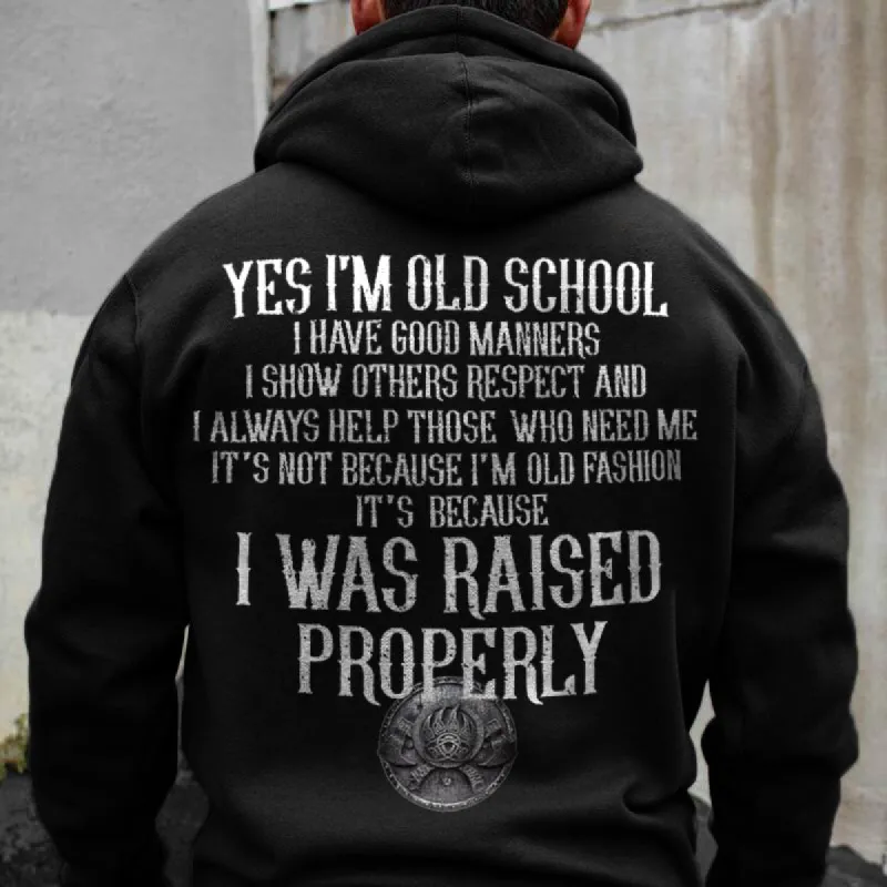 Vikings Yes I'm Ole School Printed Men's Hoodie sold by Polyalien