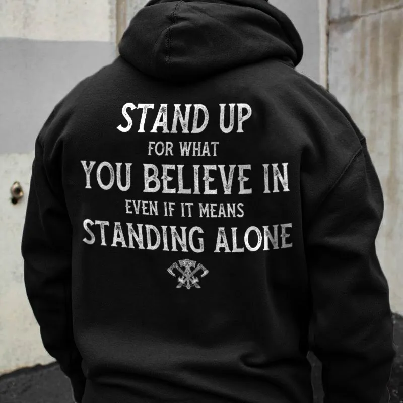 Vikings Stand Up Printed Men's Hoodie sold by Polyalien