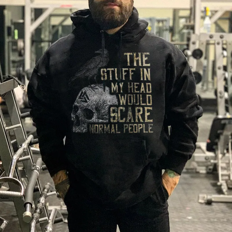 Vikings The Stuff In My Head Printed Men's Hoodie sold by Polyalien