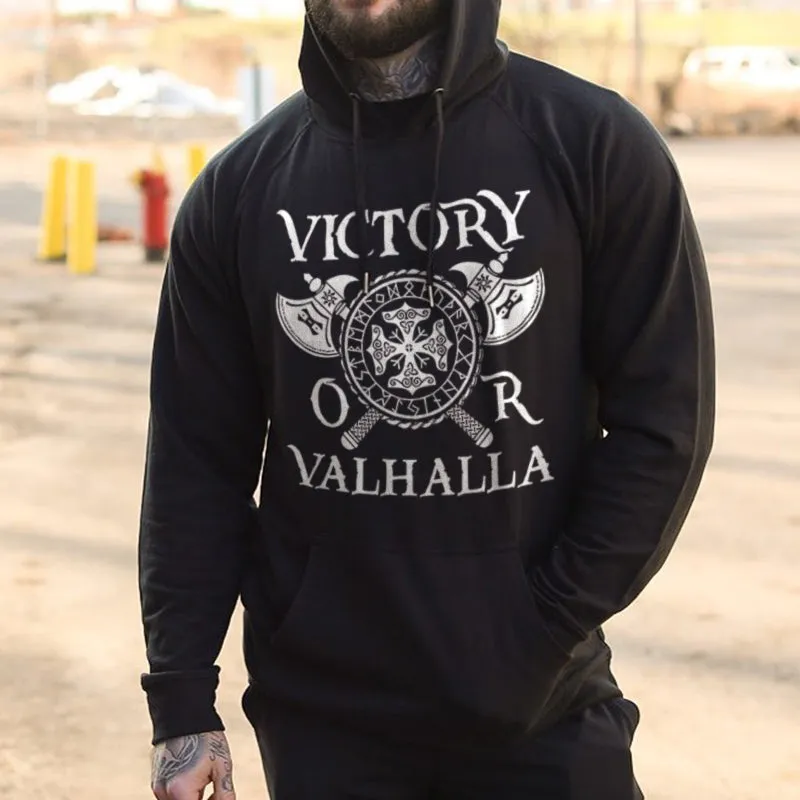 Vikings Victory Or Valhalla Printed Men's Hoodie sold by Polyalien