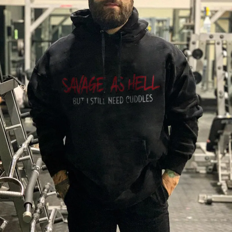 Vikings Savage As Hell Printed Men's Hoodie sold by Polyalien