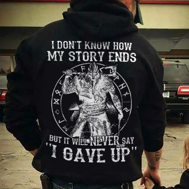 Vikings I Don't Know How My Story Ends Printed Men's Hoodie sold by Polyalien product image thumbnail 3
