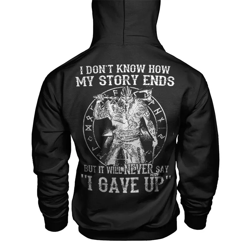 Vikings I Don't Know How My Story Ends Printed Men's Hoodie sold by Polyalien