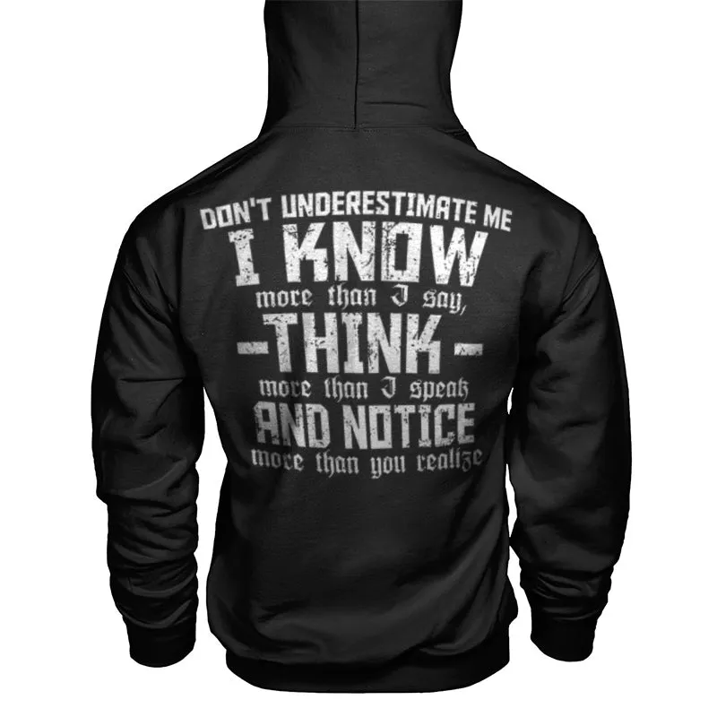 Vikings Don't Underestimate Me I Know Printed Men's Hoodie sold by Polyalien