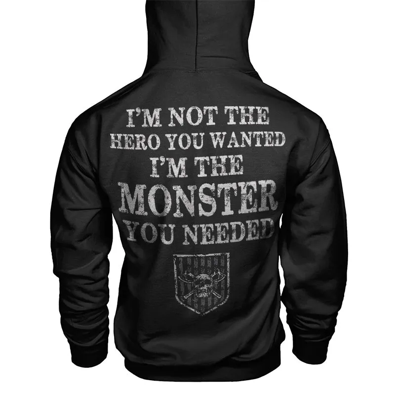 Vikings I'm Not The Hero You Wanted Printed Men's Hoodie sold by Polyalien product image thumbnail 2
