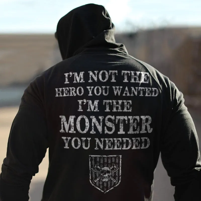 Vikings I'm Not The Hero You Wanted Printed Men's Hoodie sold by Polyalien