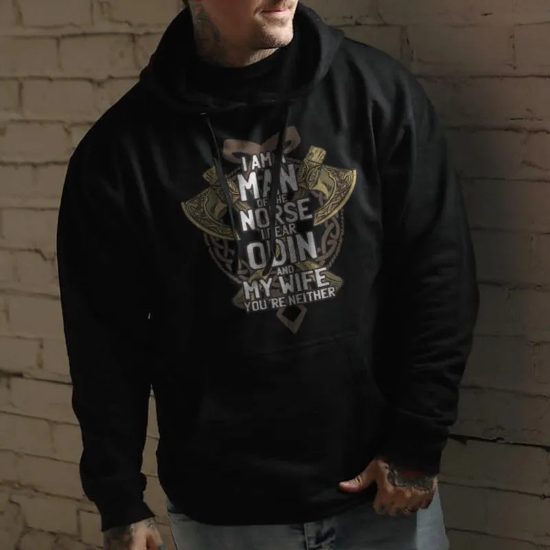 Vikings I Am A Man Of The Norse Printed Men's Hoodie sold by Polyalien product image thumbnail 3